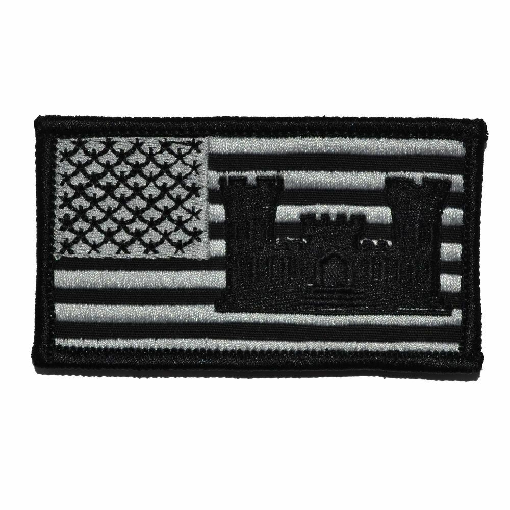 Superimposed Army Engineer Castle - 2x3.5 Military/ Patch Hook Backing