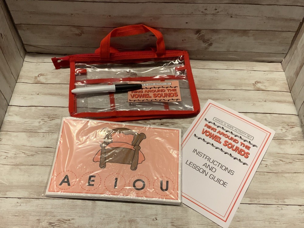 Write & Wipe Activity Set - Ring Around The Vowel Sounds - Learning Center