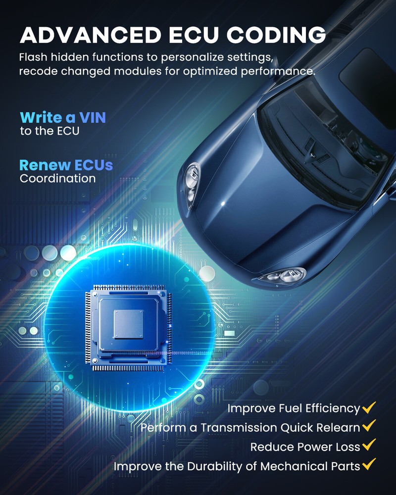 MUCAR 7" Bi-directional Scan Tool Bluetooth OBD2 Scanner Full System Diagnostic