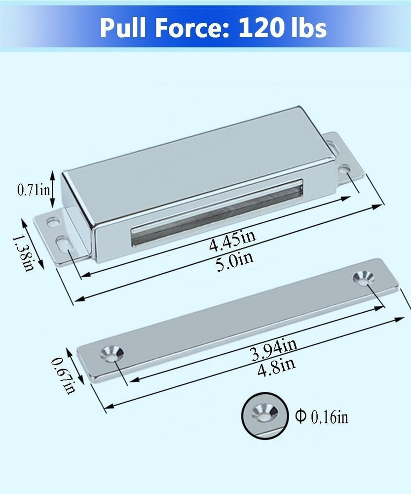 Stainless Steel Magnetic Catch 4-Pack 160lb Pull Force Rustproof Kitchen Cabinet
