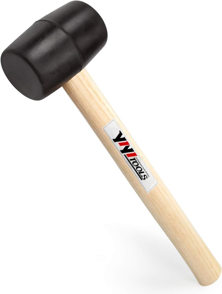 YY-2-005 8oz Rubber Mallet with Solid Wood Handle - Perfect for DIY Projects