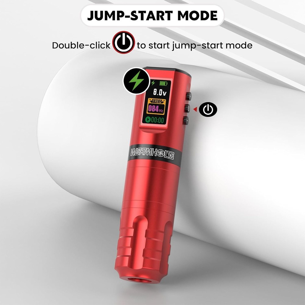 Wormhole Tattoo Gun Kit Professional Wireless Red