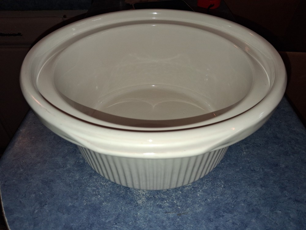Replacement Rival Crockpot 3355 Ceramic Crock INSERT ONLY 5 qt Slow Cooker White