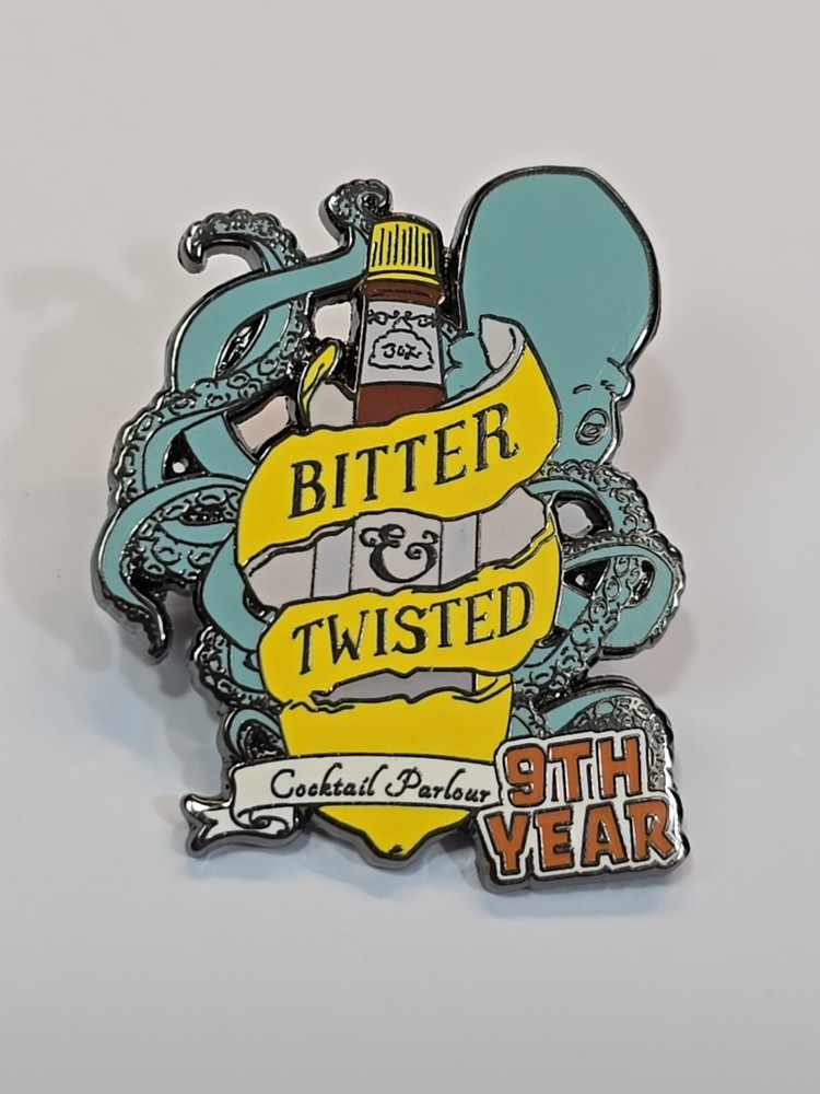 Bitter Twisted Cocktail Parlour 9th Year Lapel Pin