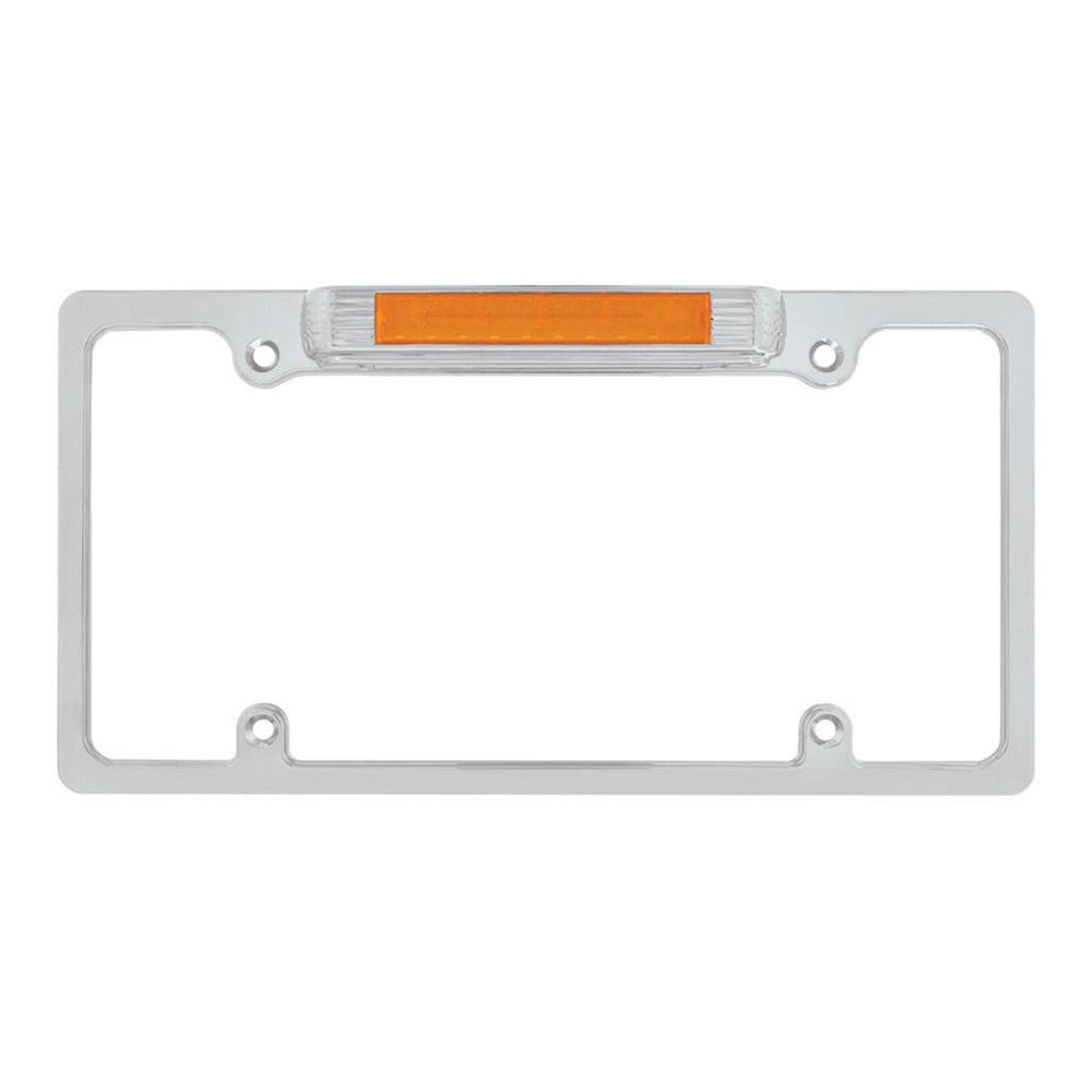 United Pacific Chrome License Plate Frame with Auxiliary Light – 1 Unit