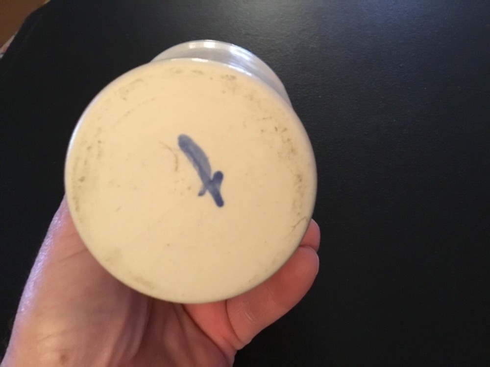 Blued Rimmed Ceramic Cup / Vase