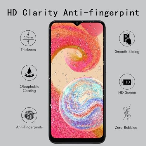 [4 Pack] Screen Protector Samsung Galaxy A04e,Scratch Resistant,Easy