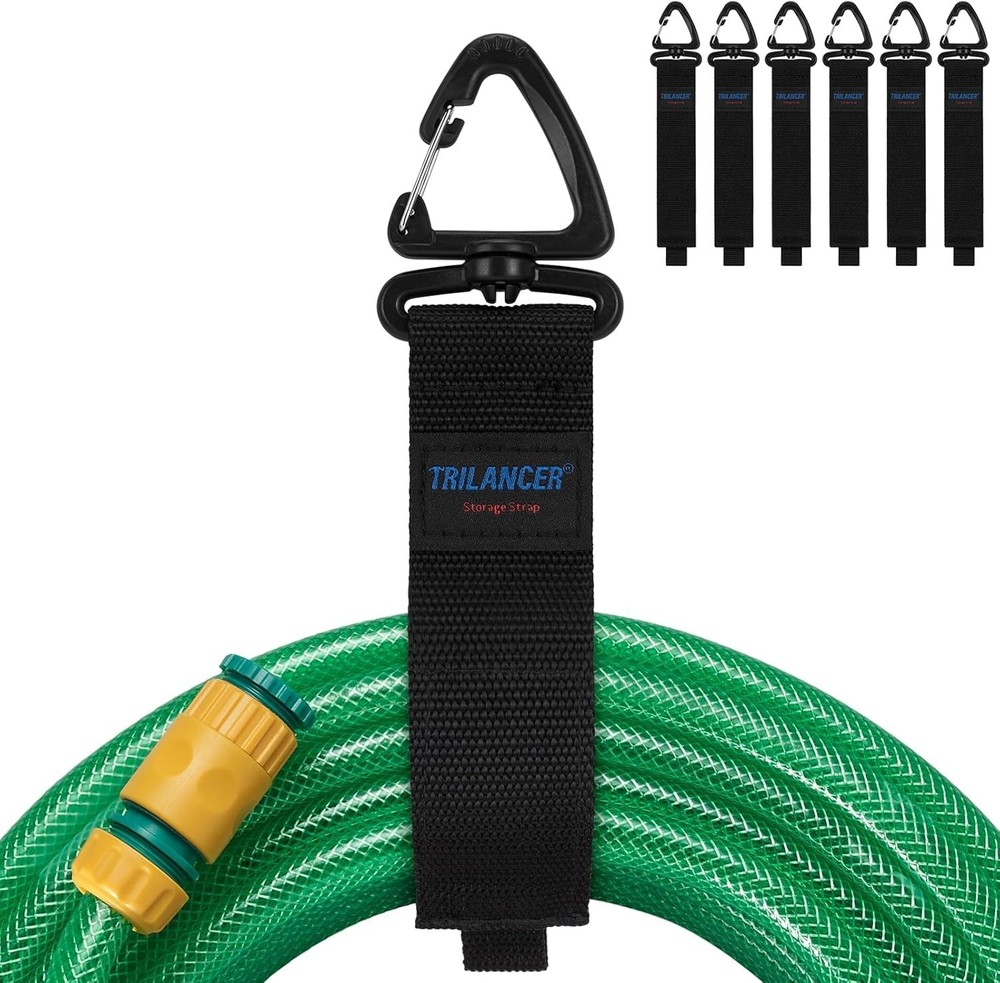 Hook-and-Loop Storage Straps with Triangular Buckle to Hang on Walls for Garage