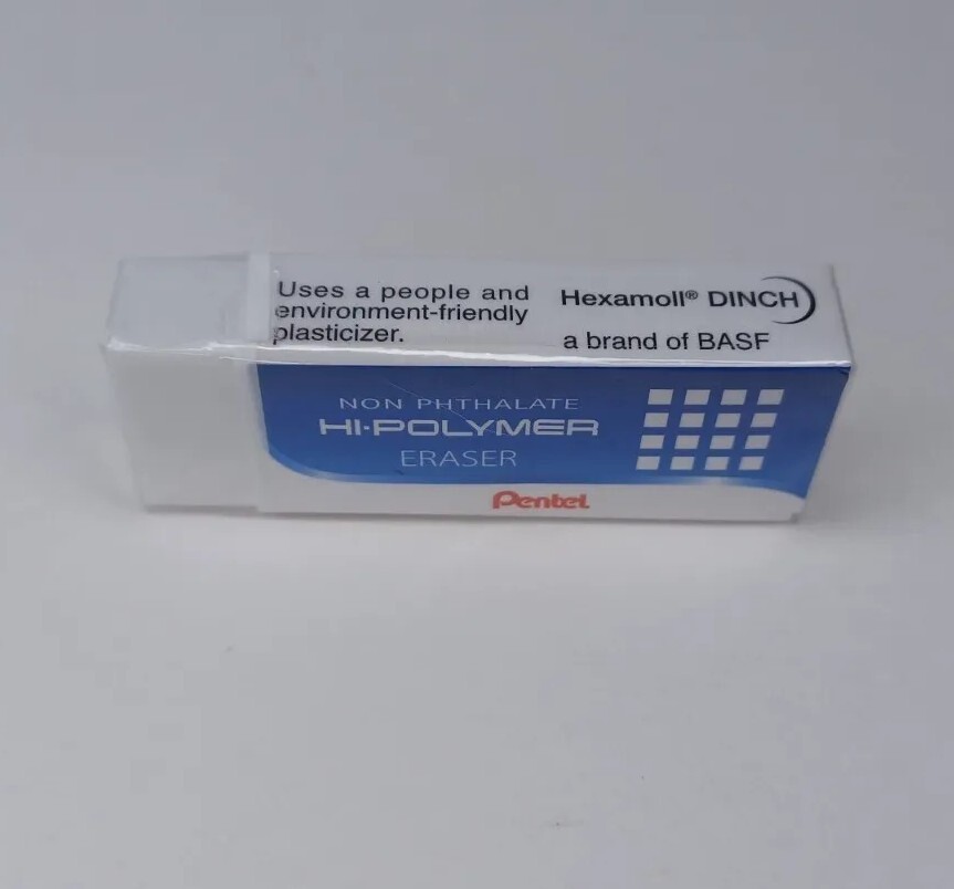 1 Pentel Non Phthalate Hi Polymer Eraser White Block