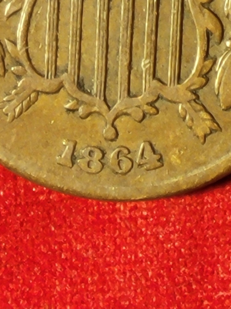 1864 2 cent piece RPD
