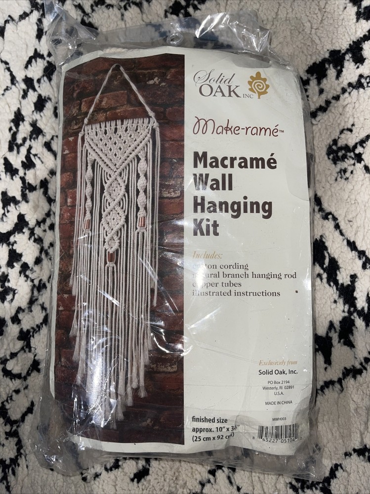 Vintage Solid Oak Inc. Macrame Wall Hanging Kit  10”x36”