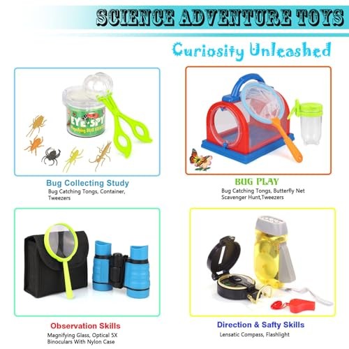 Outdoor Explorer Kit & Bug Catcher Kit with Binoculars, Compass, Magnifying