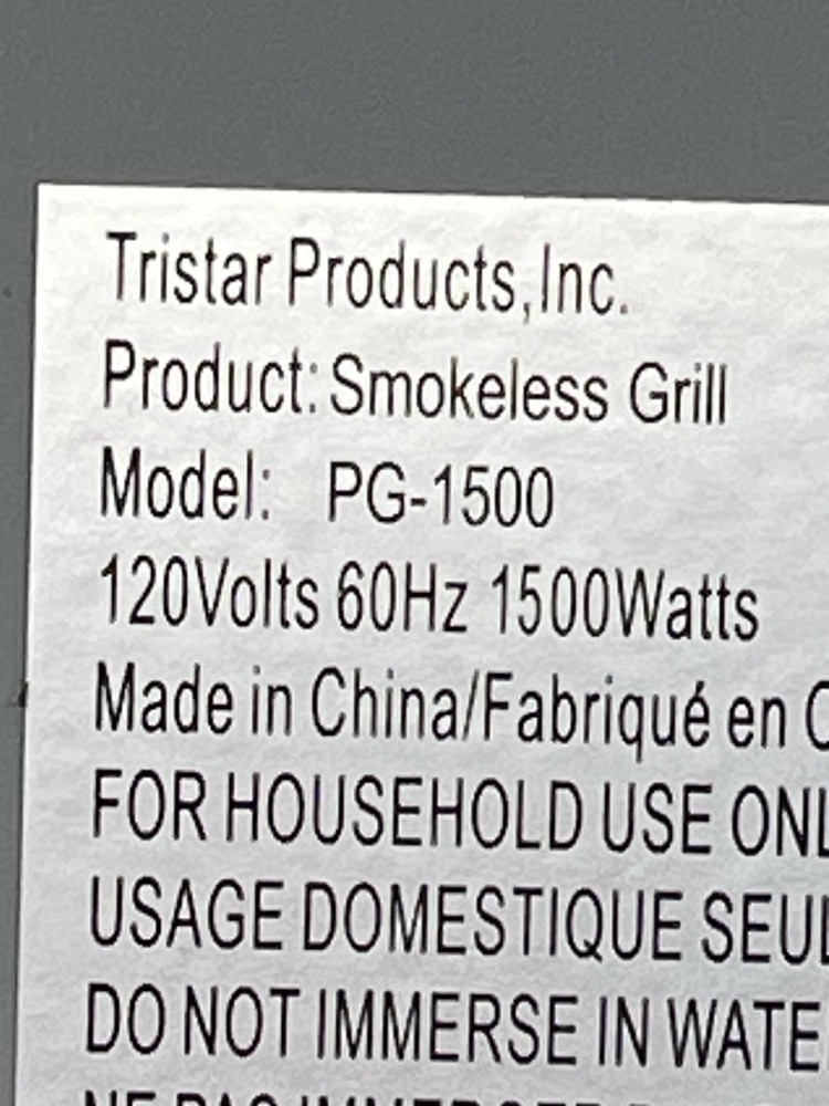 Power Smokeless Grill PG-1500 OEM Replacement Heating Element Power Control Used