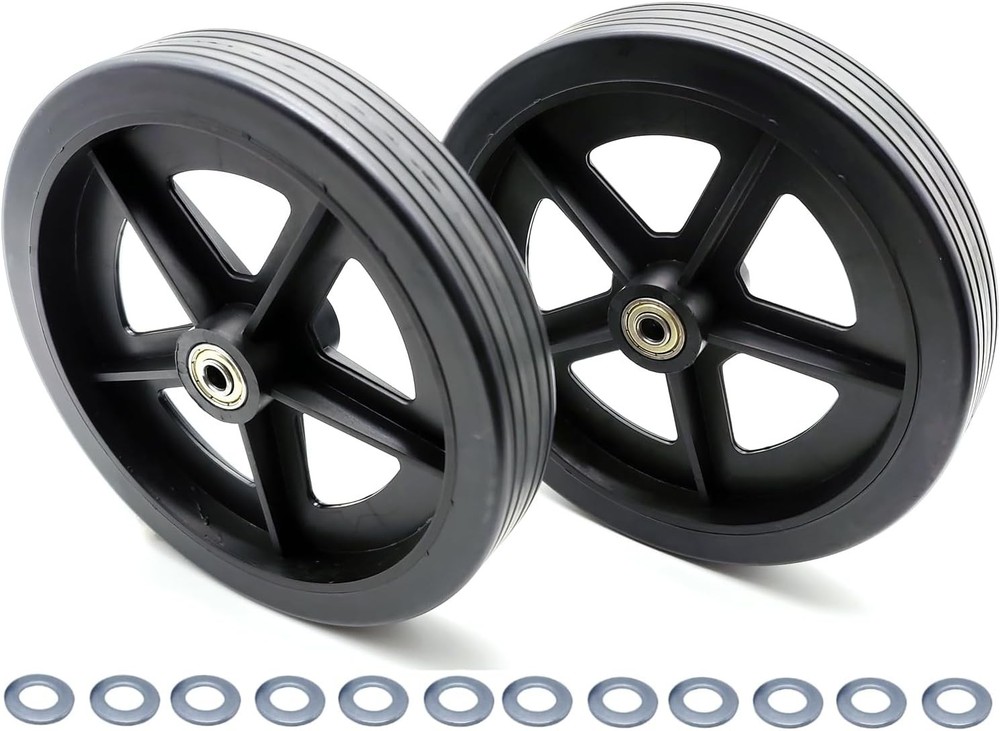 Rollator Flat Wheels,Bariatric rollator Replacement casters,Heavy-Duty Black