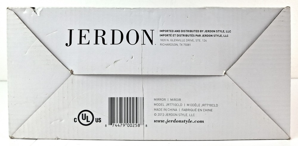 JERDON Rectangular Wall Mount Makeup Mirror Direct Wire Mirror 5X Magnification