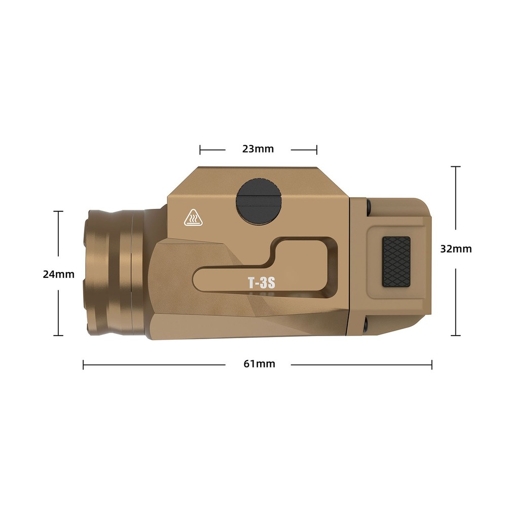 T-3S 600lm Tactical Flashlight Rechargeable LED Constant & strobe Weapon Light