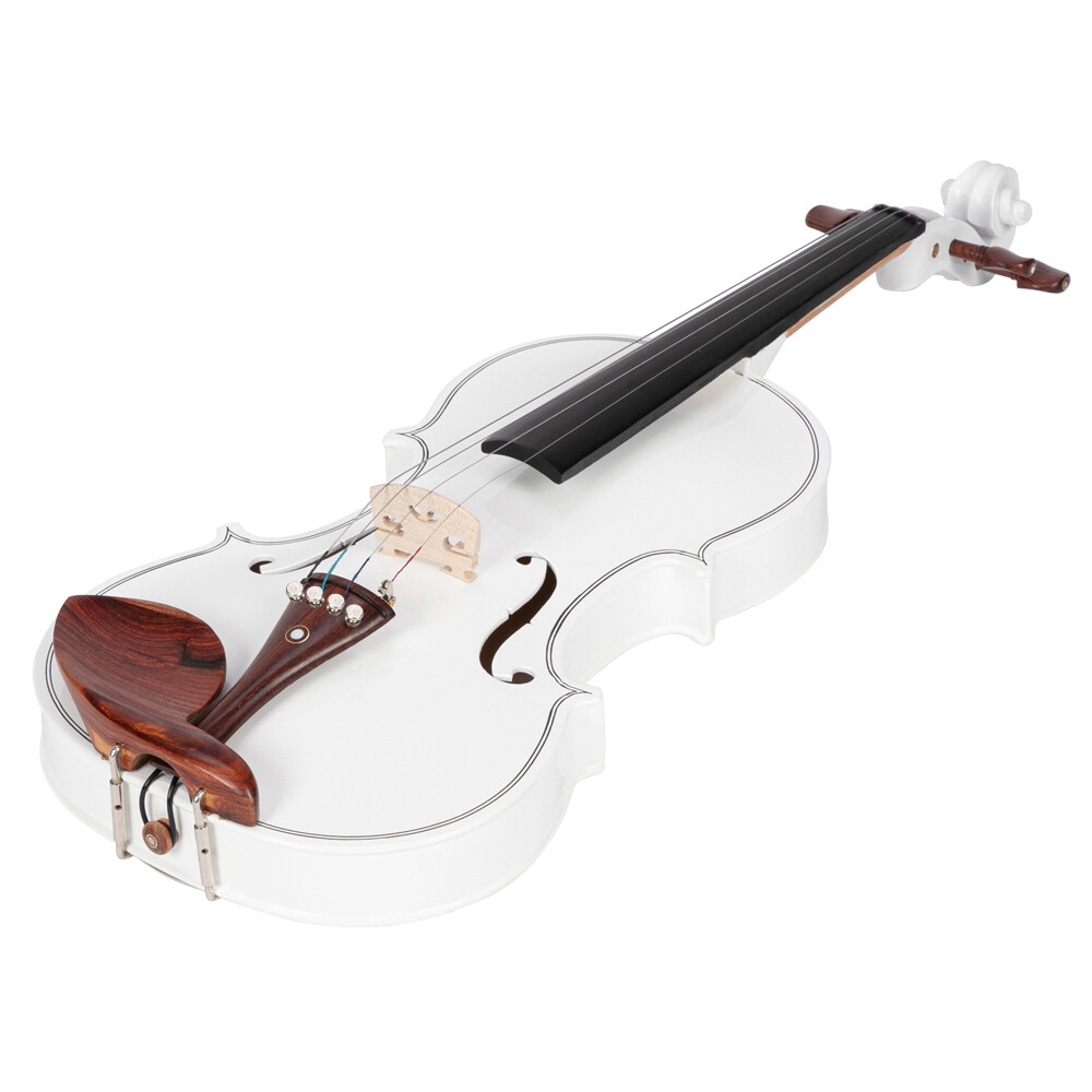 New 4/4 Spruce Panel Acoustic Violin with Case Bow Rosin Strings Matte White