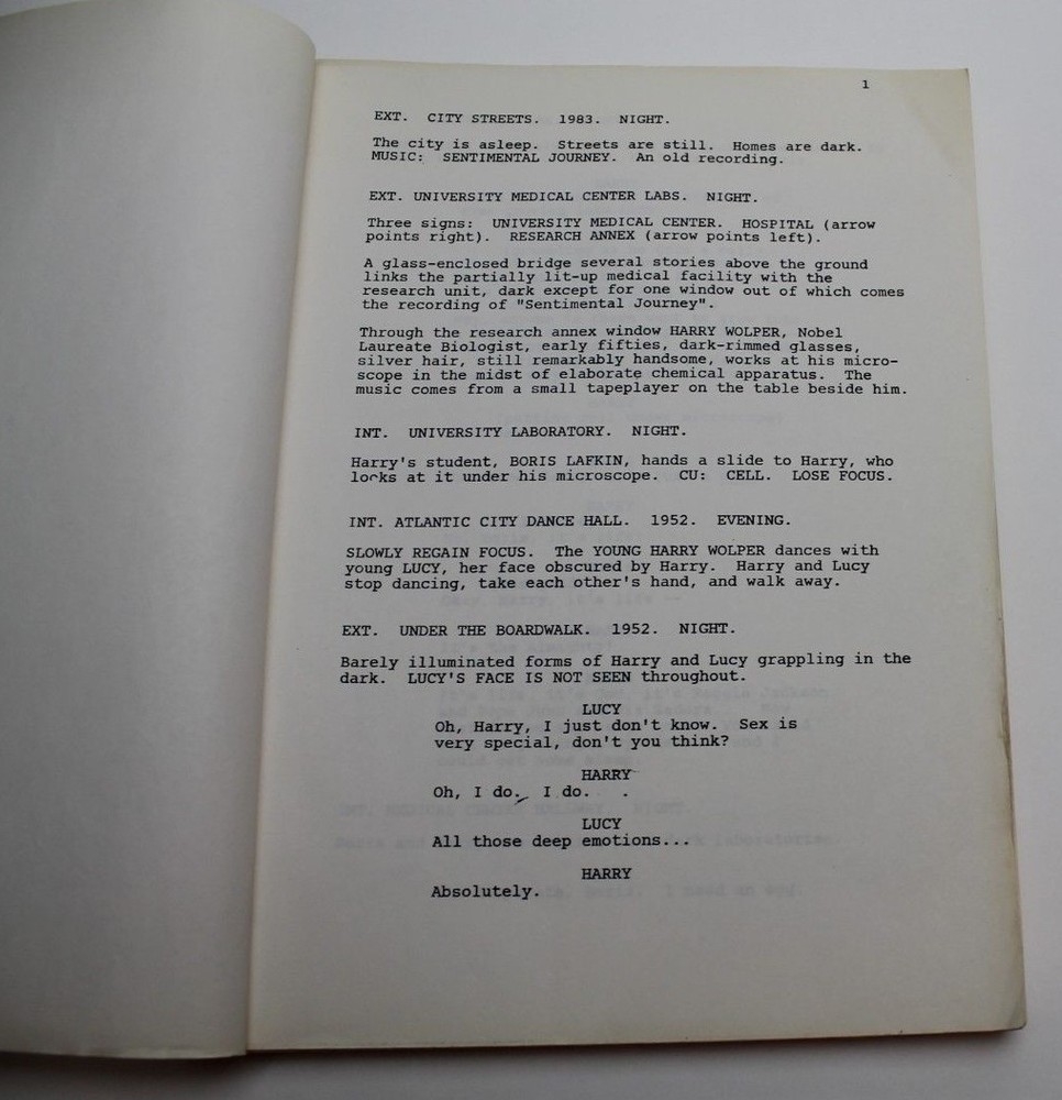 CREATOR / Jeremy Leven, Office Copy Screenplay, eccentric scientist 1980s Sci Fi