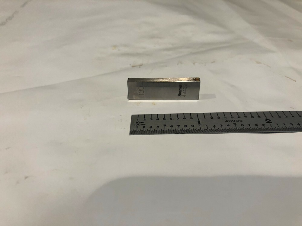 .139" Starrett Rectangular Steel Gage Gauge Block.