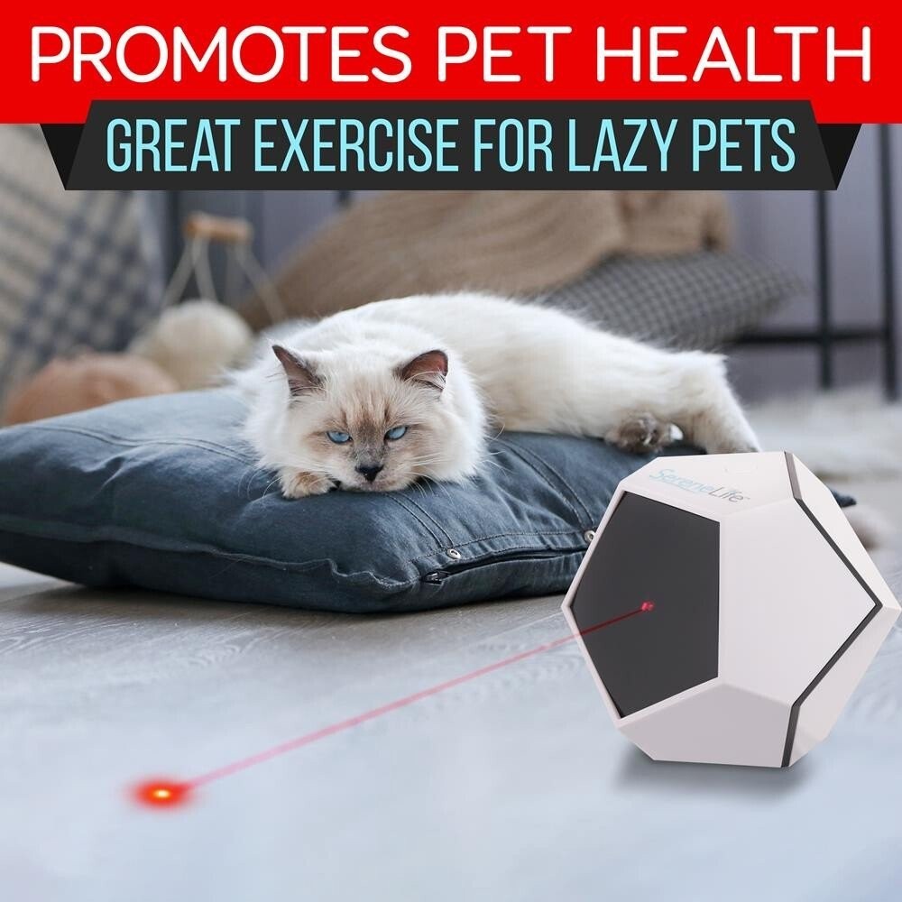 SereneLife Automatic Cat Cube Toy-Electronic Rotating & Moving Teaser Machine