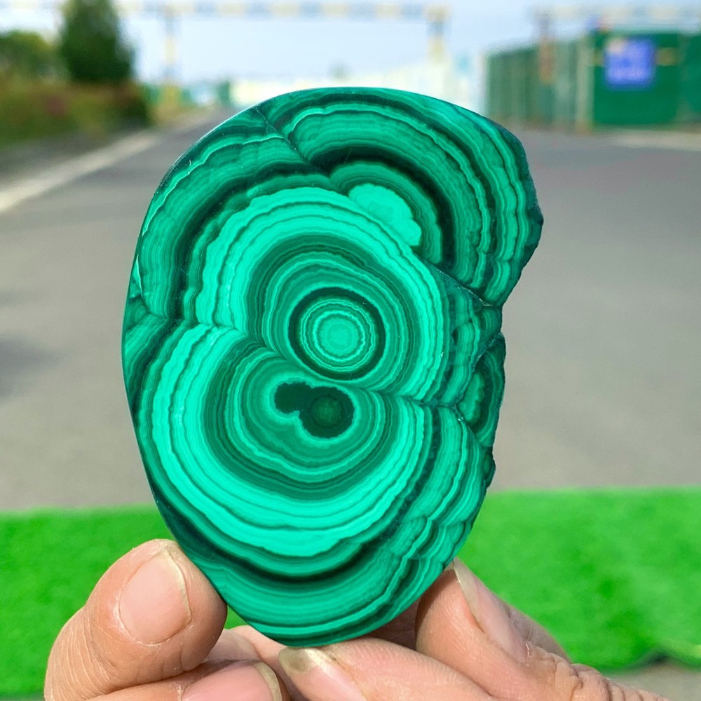 84G Natural glossy Malachite transparent cluster rough mineral sample