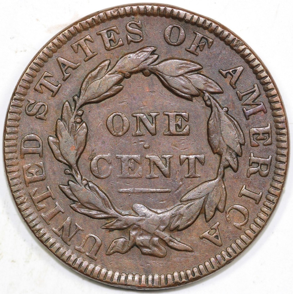 1835 1c N-12 Coronet or Matron Head Large Cent