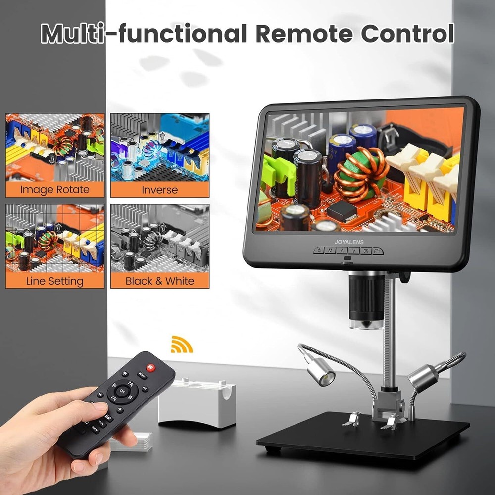 10.1'' Digital Microscope Soldering Error Coin Microscope for Full View w/ 32GB