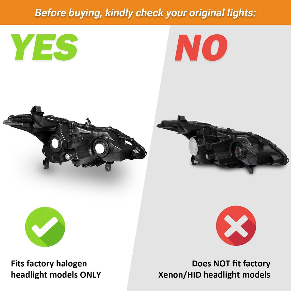 Headlights for 2013-2015 Nissan Altima 4Dr Sedan Headlight Assembly Pair Replace