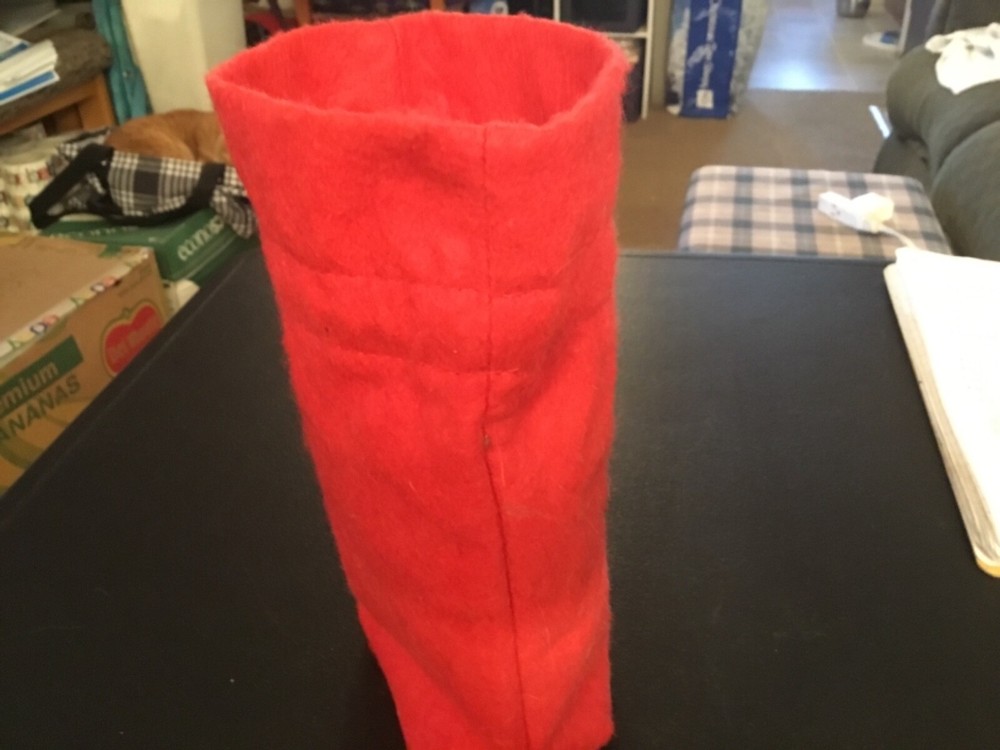 Hershey's Holiday Cloth Draw String Bag with Santa Face on it