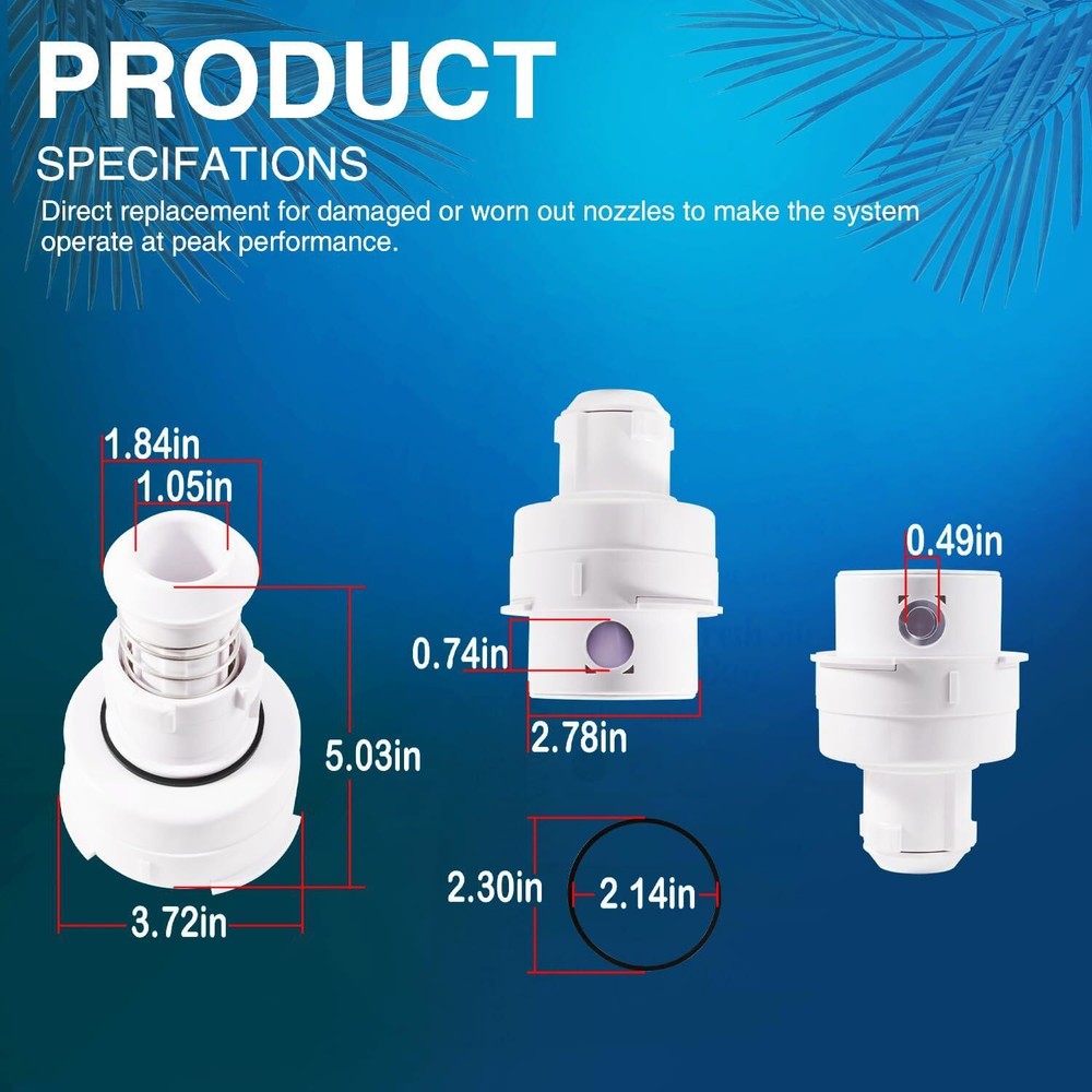 PCC2000 Rotating Pop Up Head Nozzle for Paramount in-Floor Cleaning System White
