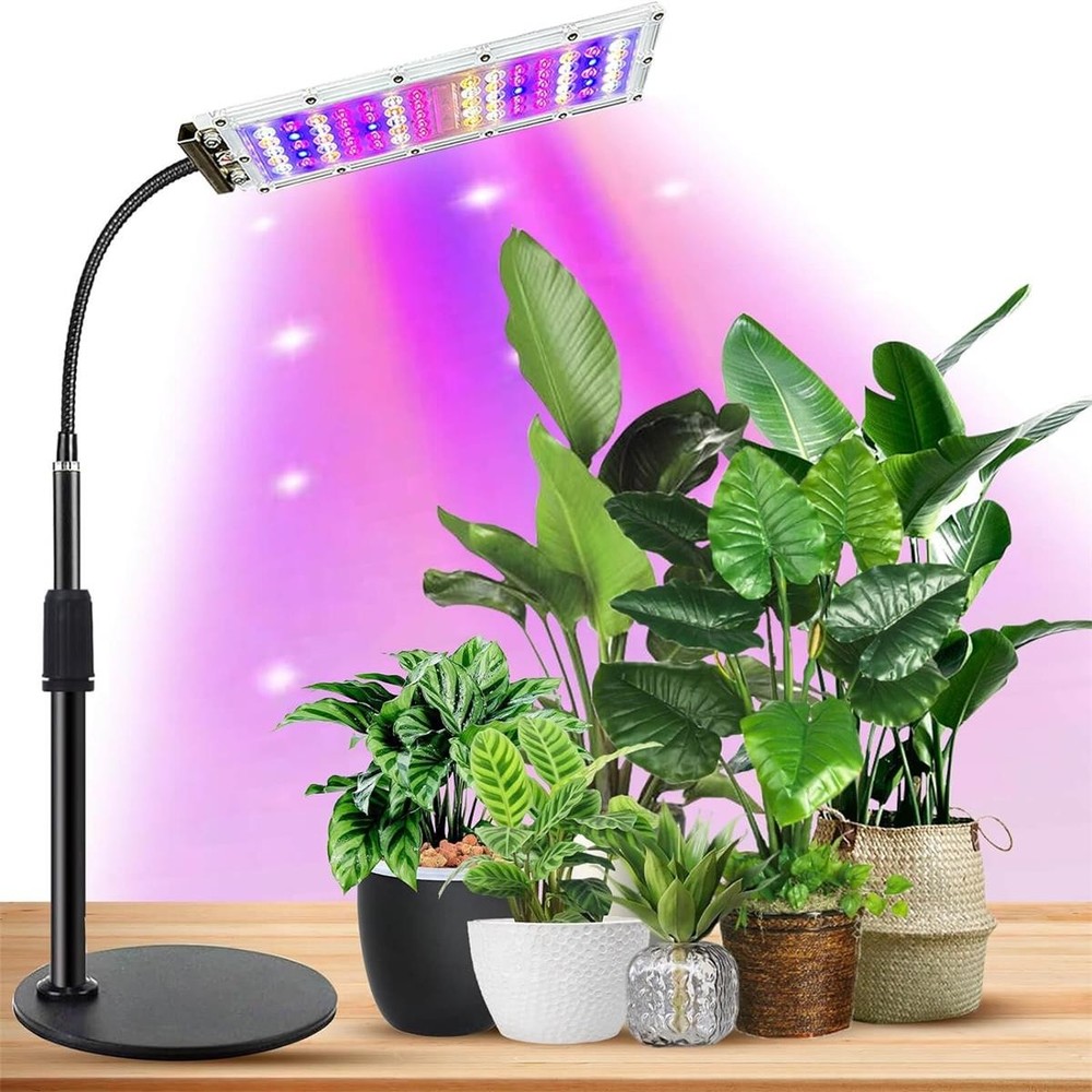 Full Spectrum Desk Growth Lamp Automatic Timer LED Plant Growing Adjustable US