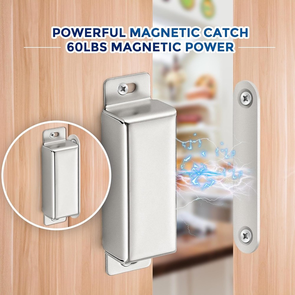 Heavy Duty Magnet Latch 60lbs 4 Pack for Cupboard Drawer