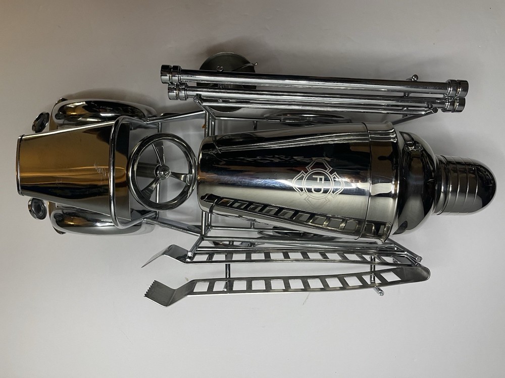 Godinger Fire Engine Extinguisher Bar Tools Set Silver Metal Finish - 8 Pieces