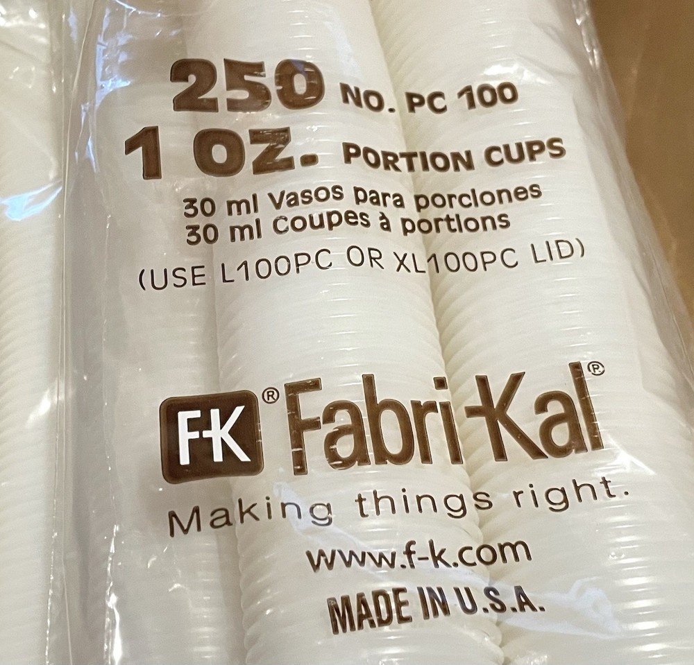 Fabri-Kal 1oz Portion Cups 9505192 Sample Cups Disposable Plastic - 2500 COUNT