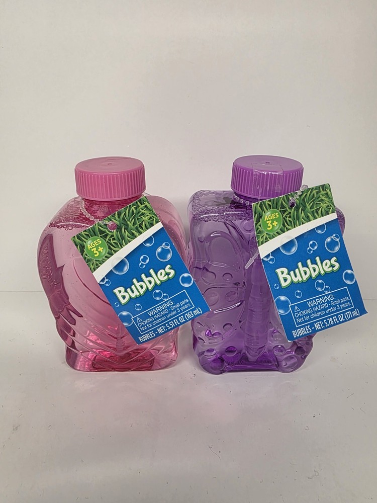 Bubble Solution 2 Pack for Girls 3+ Includes Wand