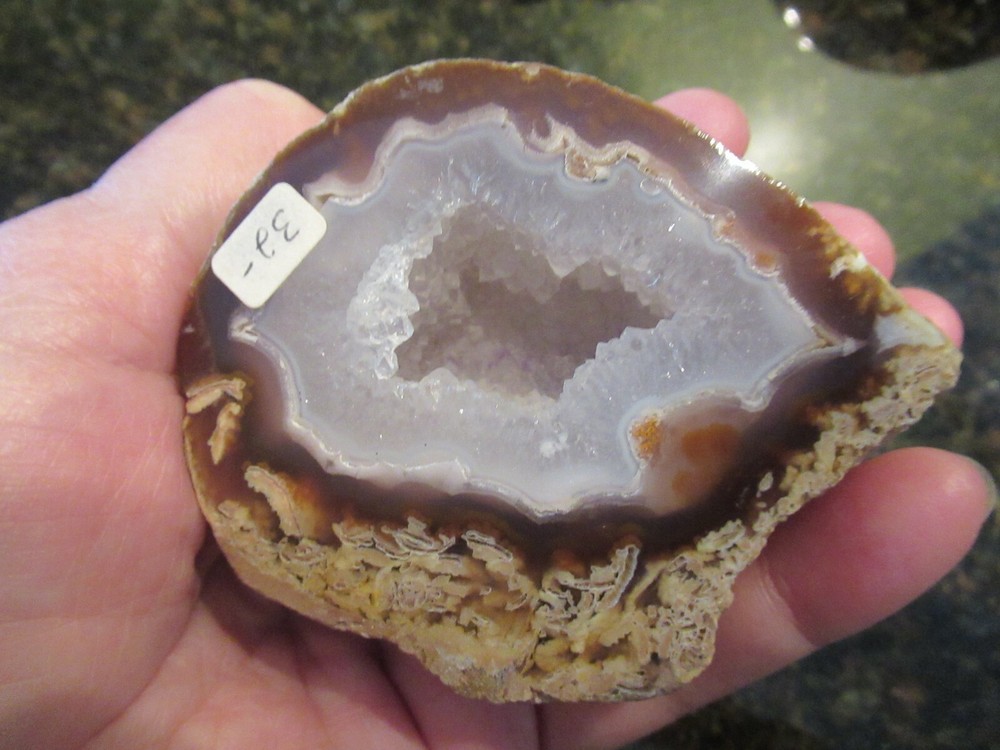 Polished Agate Geode Twinkles Sparkles Awesome Depth NWT