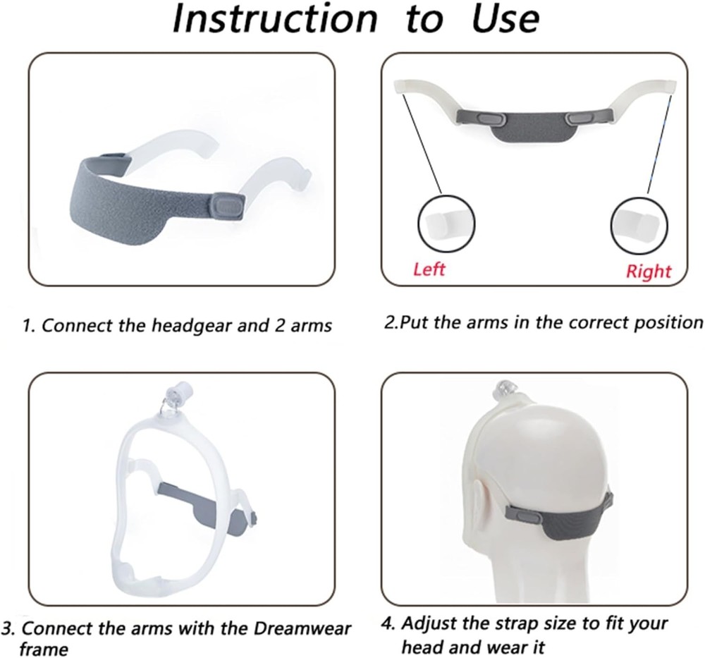 Affordable 2 Pack Replacement Headgear Straps for DreamWear - Comfortable Fit