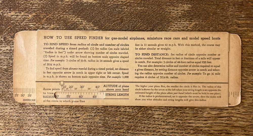 Jim Walker SPEED FINDER for U-Control flying