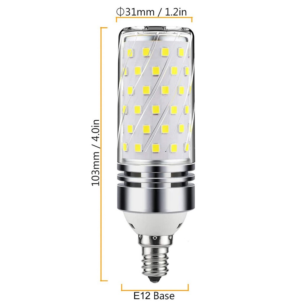 16W E12 LED Corn Bulb Light 6000K Candelabra Ceiling Fan Lamp Daylight White USA