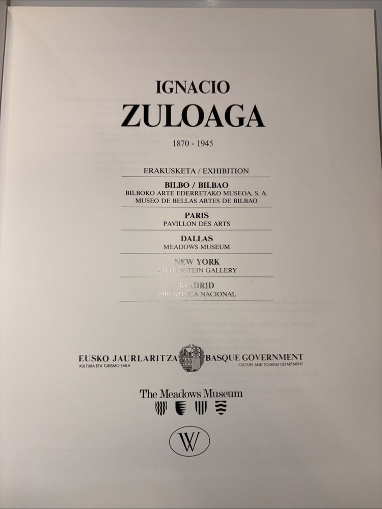 Ignacio Zuloaga Exhibit Catalog