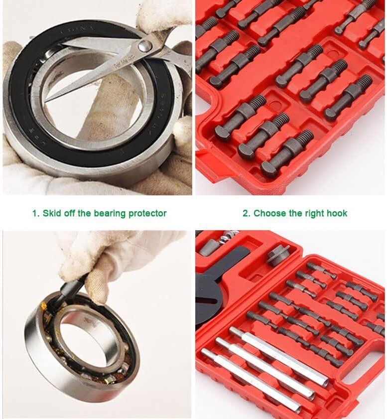 21PCS Bearing Disassembly Puller Inner Hole Puller Removal Tool 3 Jaw Puller Set
