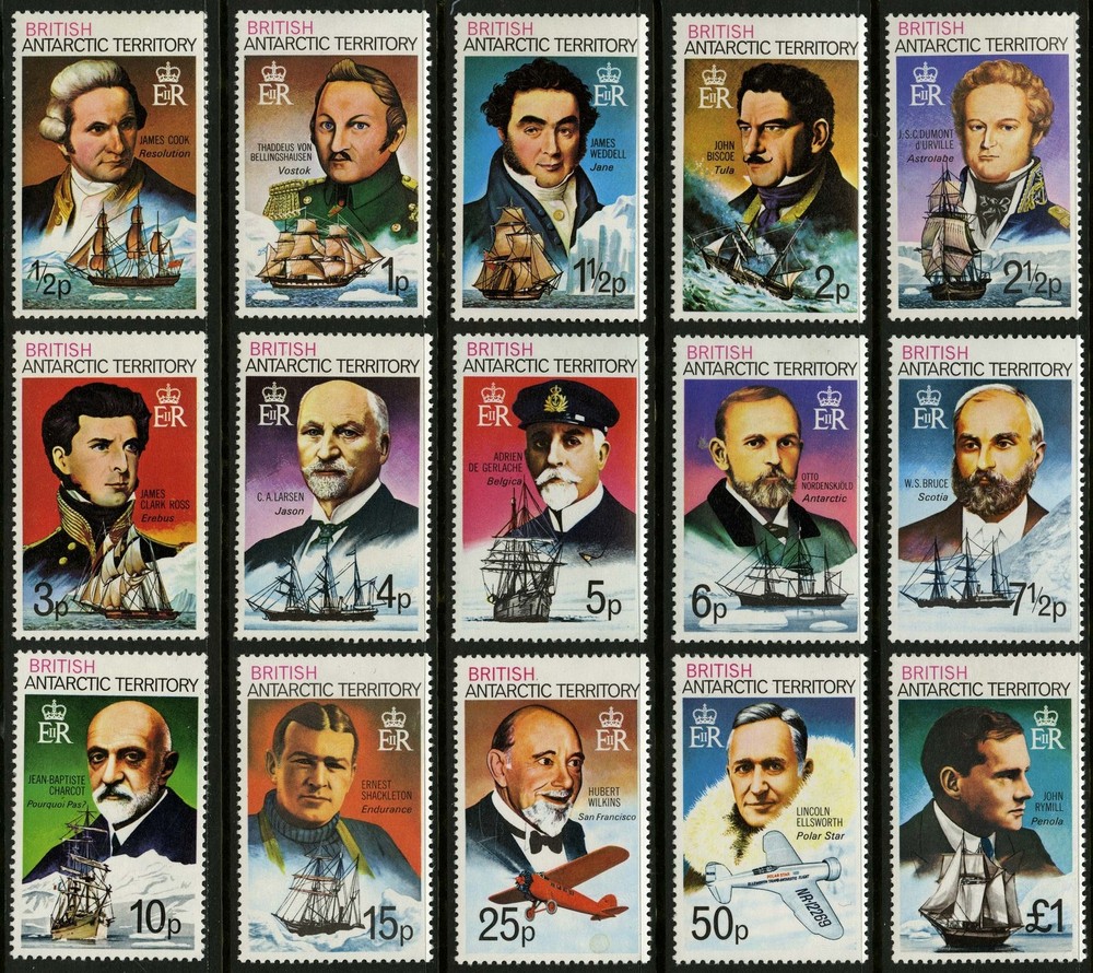 British Antarctic Territory   1973   Scott # 45a-59a    Mint Lightly Hinged Set