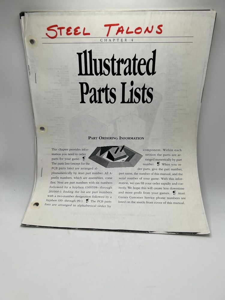 ATARI: Arcade game Manuals Collection from distributors library YOUR CHOICE