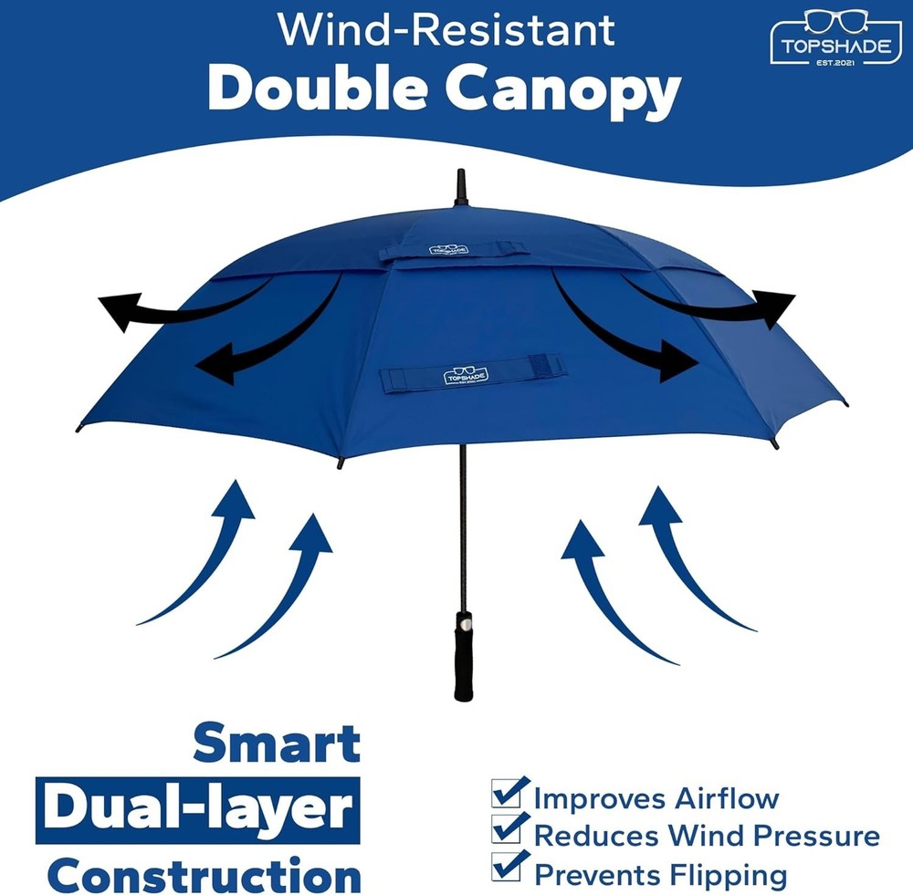 Golf Umbrella 54/62/68 inch, Double Canopy, Automatic Open