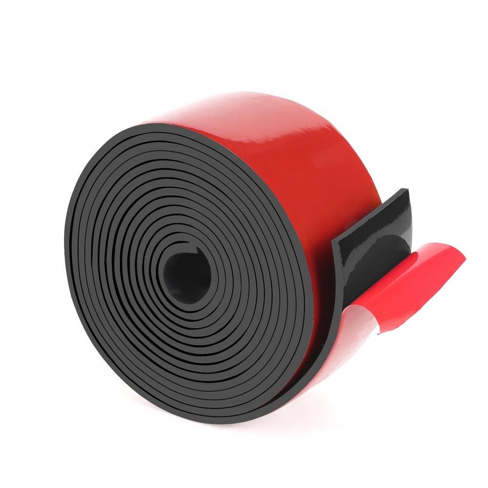 Adhesive Solid Rubber Strips, 2” Wide x 1/8" Thick x 120" Long Self Neoprene ...