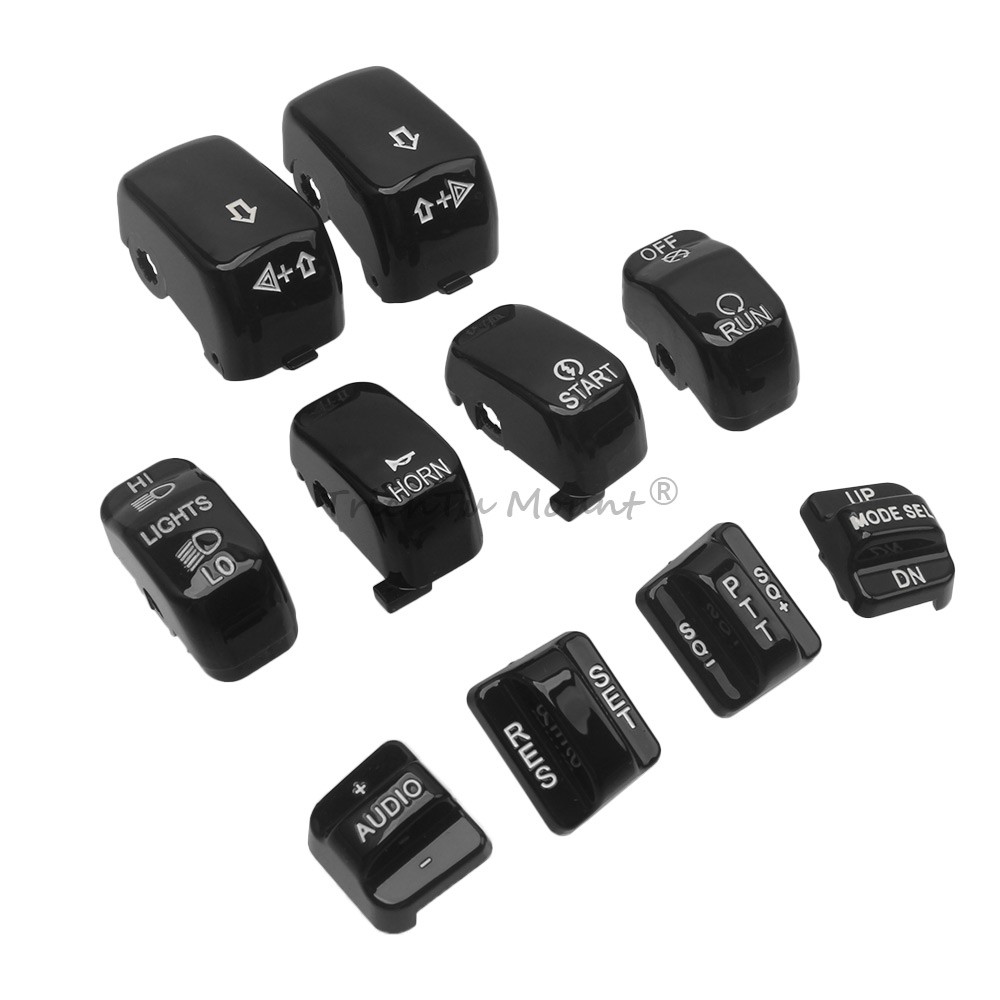 Fit For Harley Electra Road Glide 10PCS Hand Control Switch Button Covers Chrome