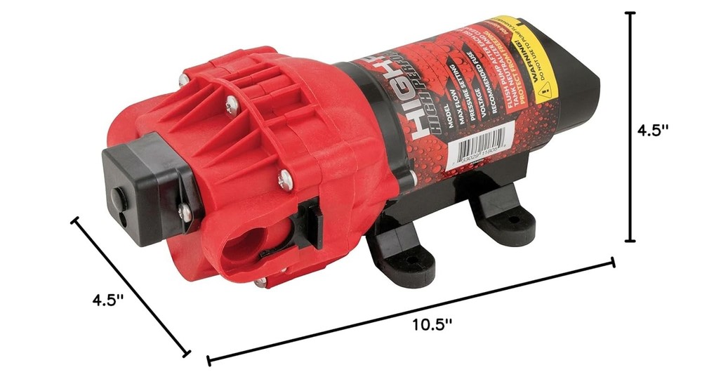 High Performance Water Pump, 12 Volt, 2.4 GPM, Ideal for Spraying Applications