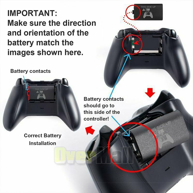 For XBOX ONE Controller Play Dual Charging Dock+2x Rechargeable Battery Pack US