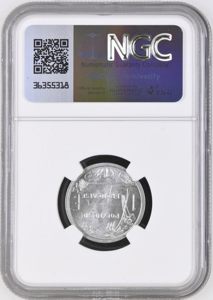 French Polynesia 1 Franc 1965 NGC MS 67