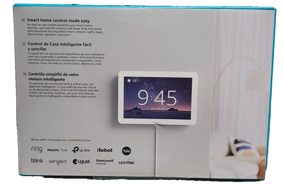 Amazon Echo Hub 8" Smart Home Control Panel with Alexa - White NEW FREE SHIP